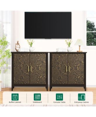 Farmhouse Sideboard Buffet Storage Cabinet with Adjustable Shelf, Coffee Bar Cabinet