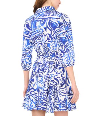 Women's Long-Sleeve Tie-Waist Dress