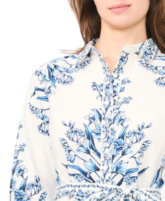 Women's Tie-Waist Collared Dress