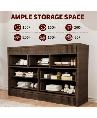 7-Drawer Dresser for Bedroom, 54" Wide Wooden Chest of Drawers