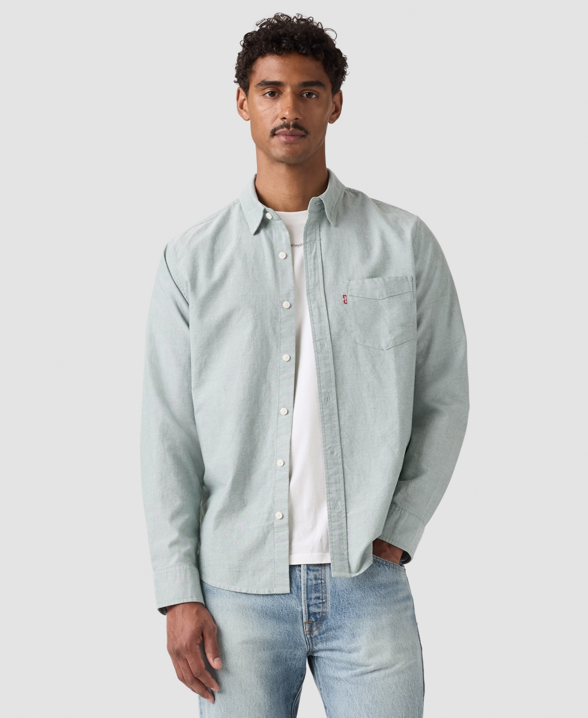 Levi's Men's Classic 1 Pocket Regular-Fit Long Sleeve Shirt - Dusty Mint