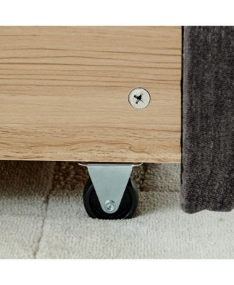  King Size Upholstered Bed Frame - Chenille Fabric, Storage Drawer