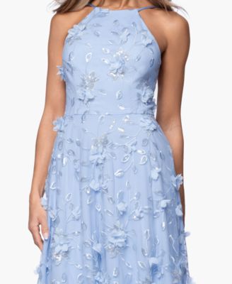 Women's 3D Sequin Halter Neck Ball Gown