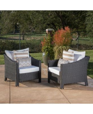 Wicker Club Chairs with Water-Resistant Cushions