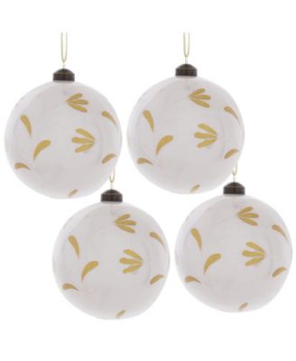 4.7" Glass Christmas Ball Ornaments Decorative Hanging Tree Ornaments Set of 4