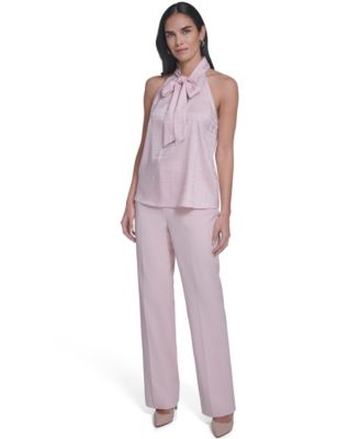 Women's Sleeveless Tie Neck Blouse