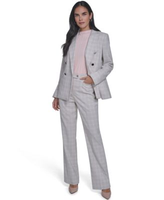Women's Windowpane Double-Breasted Jacket