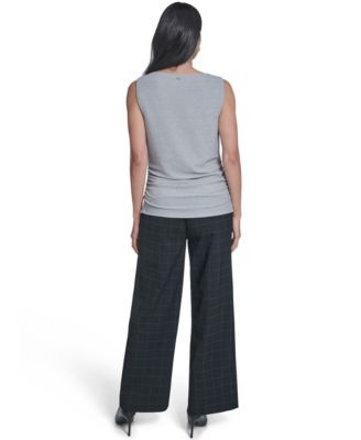 Women's Novelty Boat Neck Ruched Top