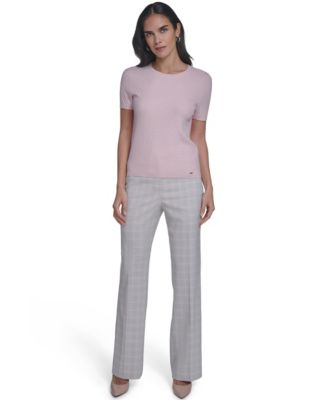 Women's Short-Sleeve Textured Sweater