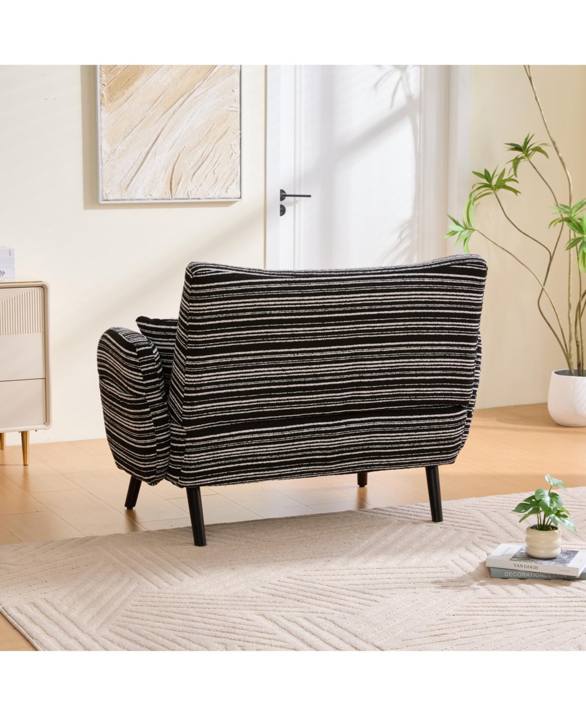 Streamdale Furniture Modern two-seater sofa with armrests, pillows, and storage pockets