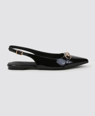 Women's Rio Patent Slingback Flats with Gold-Tone Bit