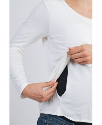 Maternity Casual Scoop Neck Long Sleeve Nursing Top