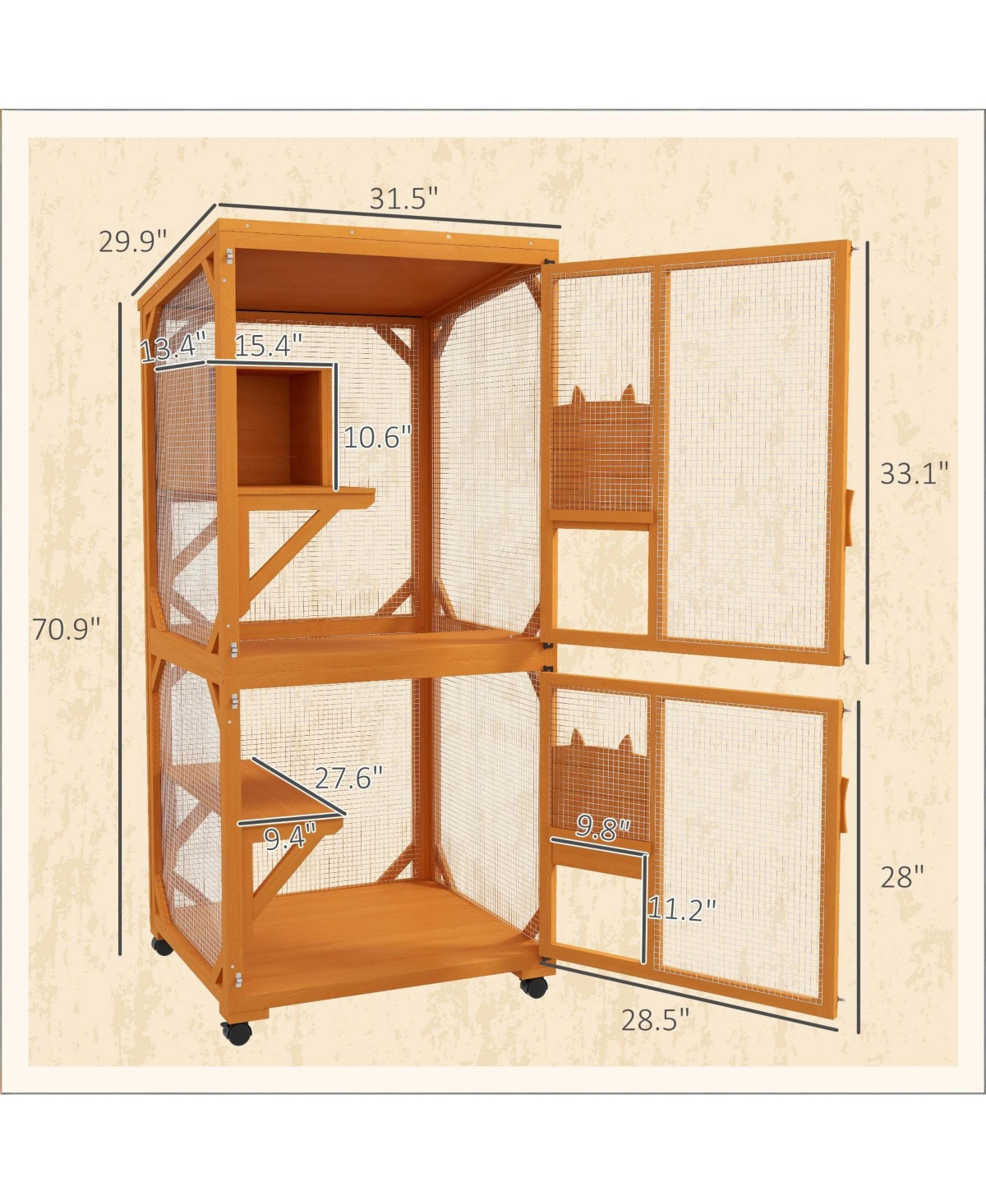 Zeus & Ruta Cat House Outdoor Large Cat House