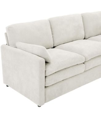 Streamdale Gray 89" Cozy Upholstered 3-Seater Oversized Comfy Cloud Sofa with Plush Double Cushions.