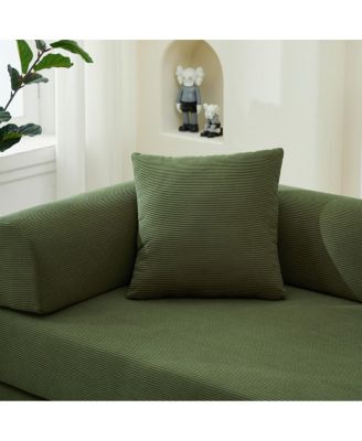 Folding Sofa Bed, 78.5" Convertible Couch with 2 Pillows, Fold Out Mattress