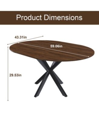 Streamdale Extendable Round Dining Table, 6-Person, Wood Veneer, 42-58 Inches