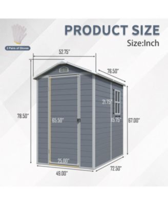 Streamdale 4x6ft Resin Outdoor Storage Shed Kit - Perfect for Patio Furniture Storage (Gray)