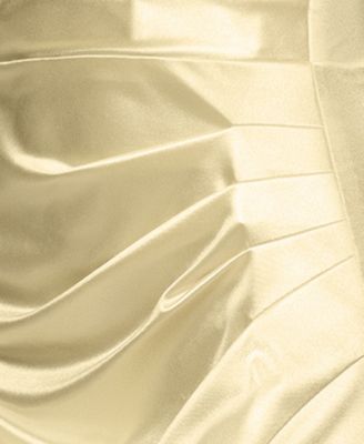 Juniors' Long Strapless Glam Satin Slim Gown