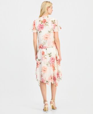 Women's Handkerchief-Hem Chiffon-Jacket Dress