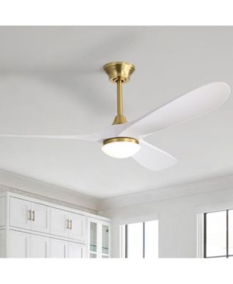 60-inch Modern Gold 3-blade Ceiling Fan Light With Remote Control Supports Mobile Phone Connection And Voice Function