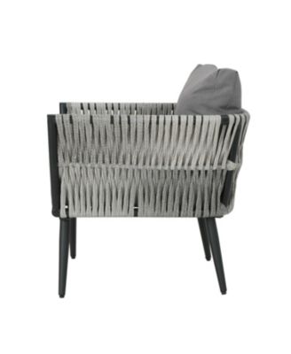 Faux Rattan Patio Club Chair with Cushions