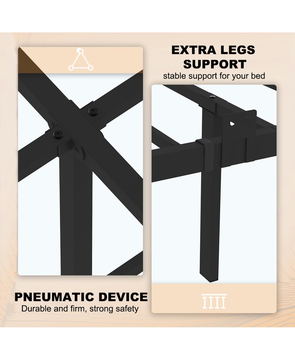 Streamdale Furniture Full Size Bed Frame, Heavy Duty, Led Light