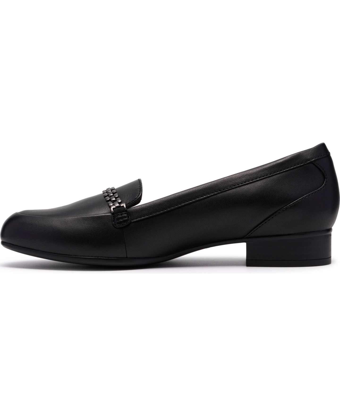 Женские туфли Clarks Juliet Mia Round Toe Dress Loafers, цвет: Чёрный кожаный — фото 6