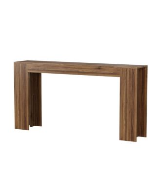 Streamdale Extra-long farmhouse console table, walnut-colored, 62.99-inch.