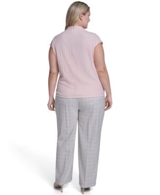 Plus Size Knit Cap Sleeve Top