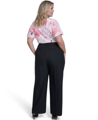 Plus Size Stripe Wide Leg Pants