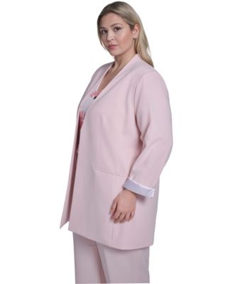 Plus Size Open-Front Notch Collar Jacket