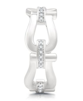 Horse Bit Link Cubic Zirconia Ring