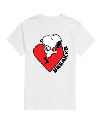 Men's Peanuts Snoopy Heart Breaker Printed Short-Sleeve Graphic T-Shirt