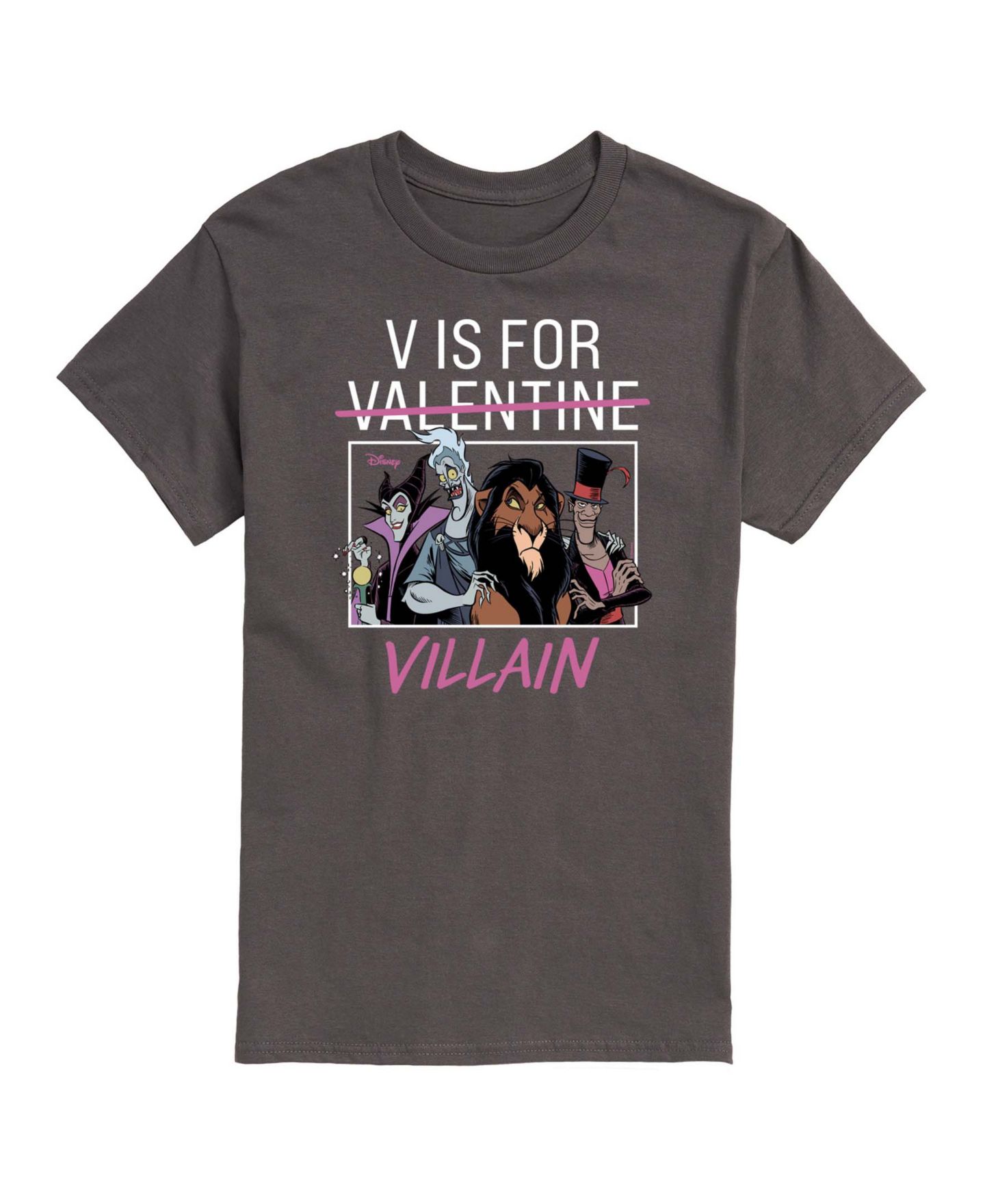 Мужская футболка AIRWAVES Disney Villains V is For Villain Printed Short-Sleeve Graphic, цвет: Угольный — фото 1