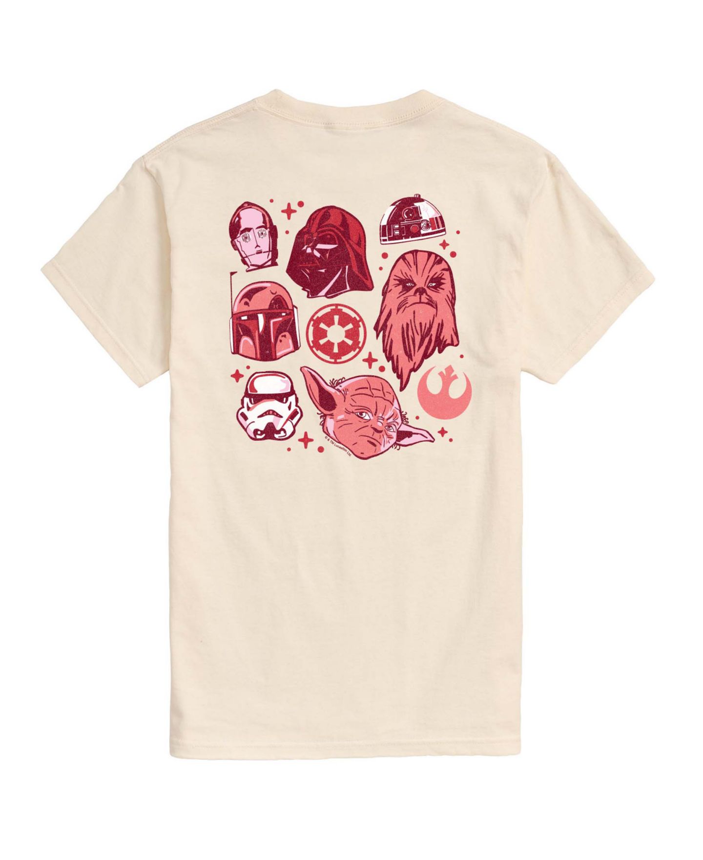 Мужская футболка AIRWAVES Star Wars Valentines Heart Printed Short-Sleeve Graphic, цвет: Кремовый — фото 2
