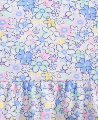 Girls' Toddler 2T-4T Floral-Print Peplum T-Shirt