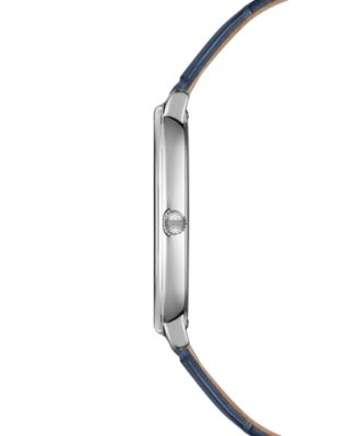 Men's Toccata Blue Leather Watch, 32x36mm