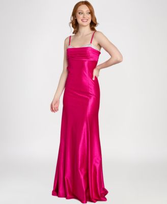 Juniors' Glitter Knit Ball Gown