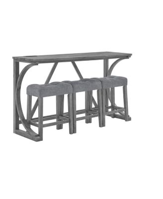 59" Bar Table Set with 3 Stools & Power Outlet