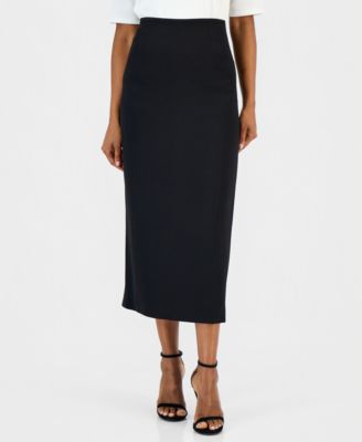 Women's Stretch Crepe Column Midi Skirt