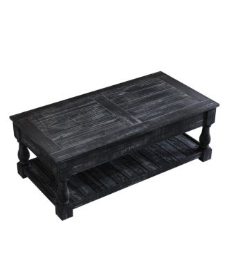 Farmhouse Lift Top Coffee Table with Storage - Weathered  Finish