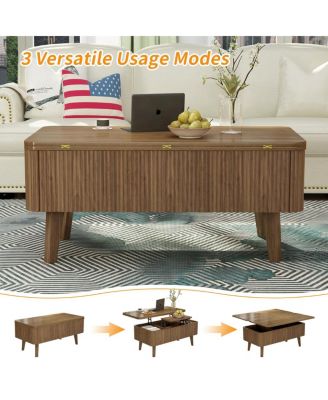 3-in-1 Lift Top Coffee Table, Convertible Dining Table, Storage Table