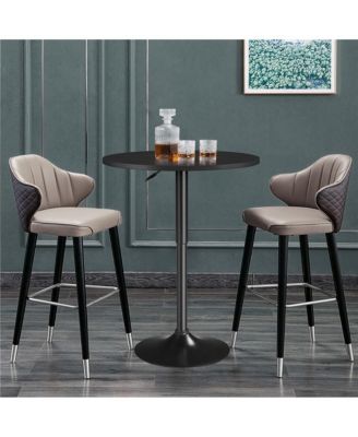 1Pc Adjustable MDF and Metal 360° Swivel Round Pub Table