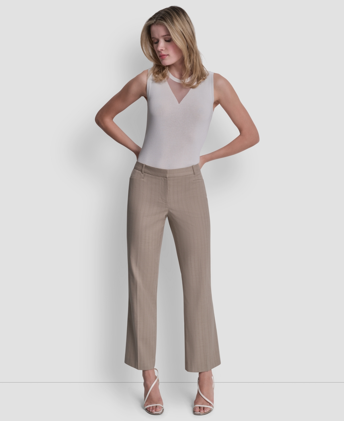 Dkny Petite Pinstripe Modern Fashion Pants