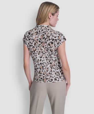 Petite Knit Button Down Camp Shirt