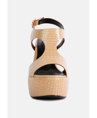 CROFT Croc Women's High Heeled Cut Out Sandals