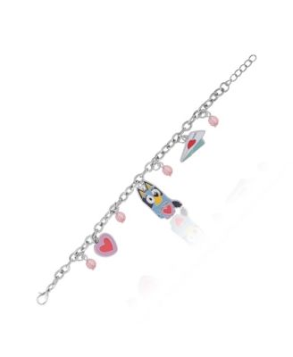 Charm Bracelet, Silver-Tone, Heart & Love Letter Charms