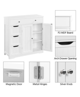32” H Free-Standing Bathroom Floor Cabinet with 4 Drawers and 2 Doors