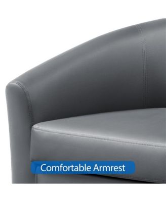 Faux Leather Accent Chair Gray