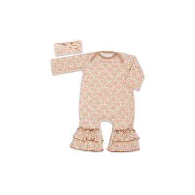 Baby Grey By Everly Grey Baby Girls Grey by Everly Grey Ruffle Long Sleeve Romper Head Wrap Set - Bohemian 38$